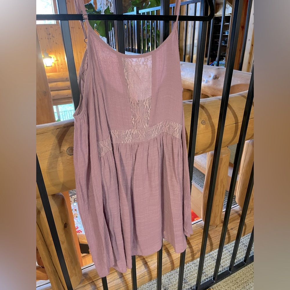 TOBI dress with off shoulder long sleeves, light purple, size small
